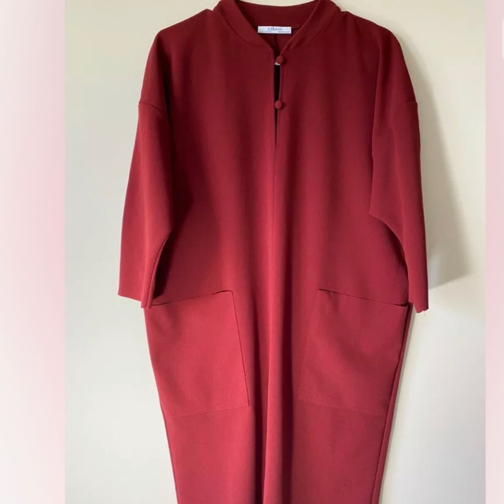 Zara Basics Maroon Pocket Dress Size Small